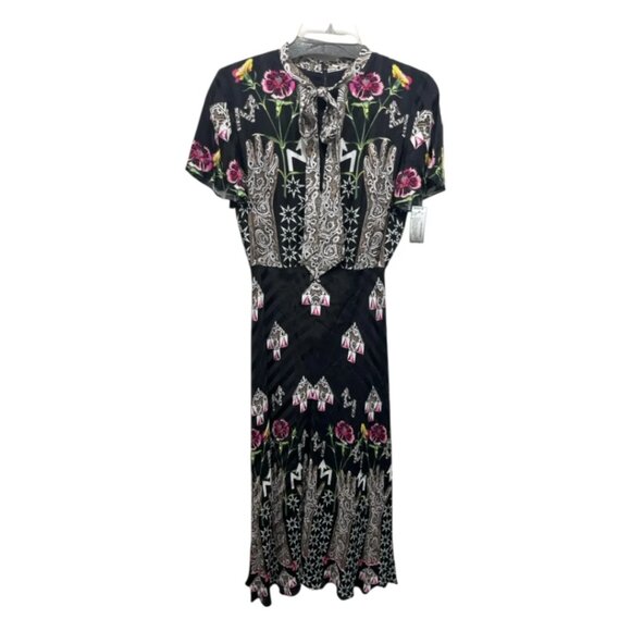 Temperley London Women's Flux Abstract Satin Midi Dress Black Size 6 - Picture 13 of 15